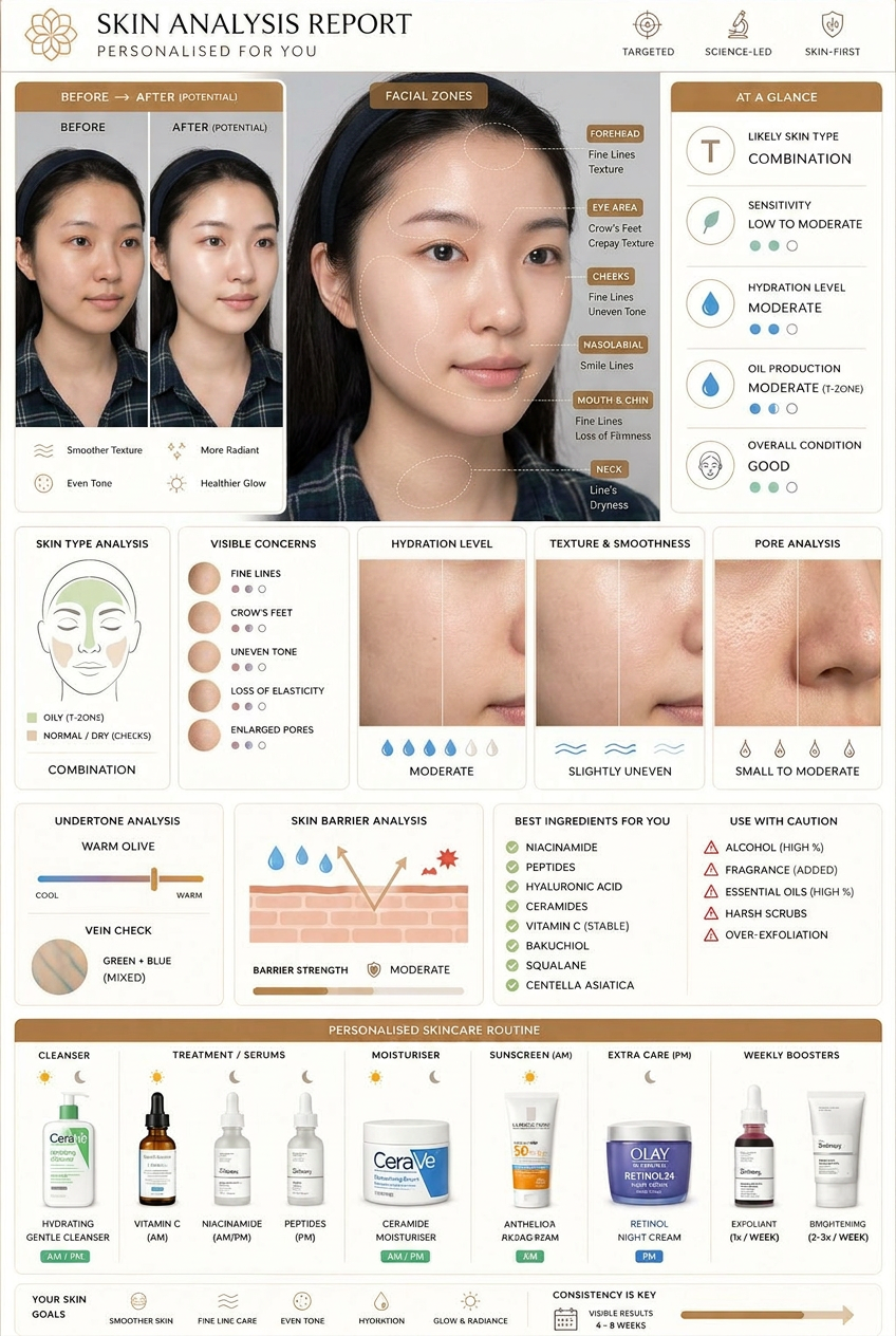 Real example of a complete Pro plan skin analysis report